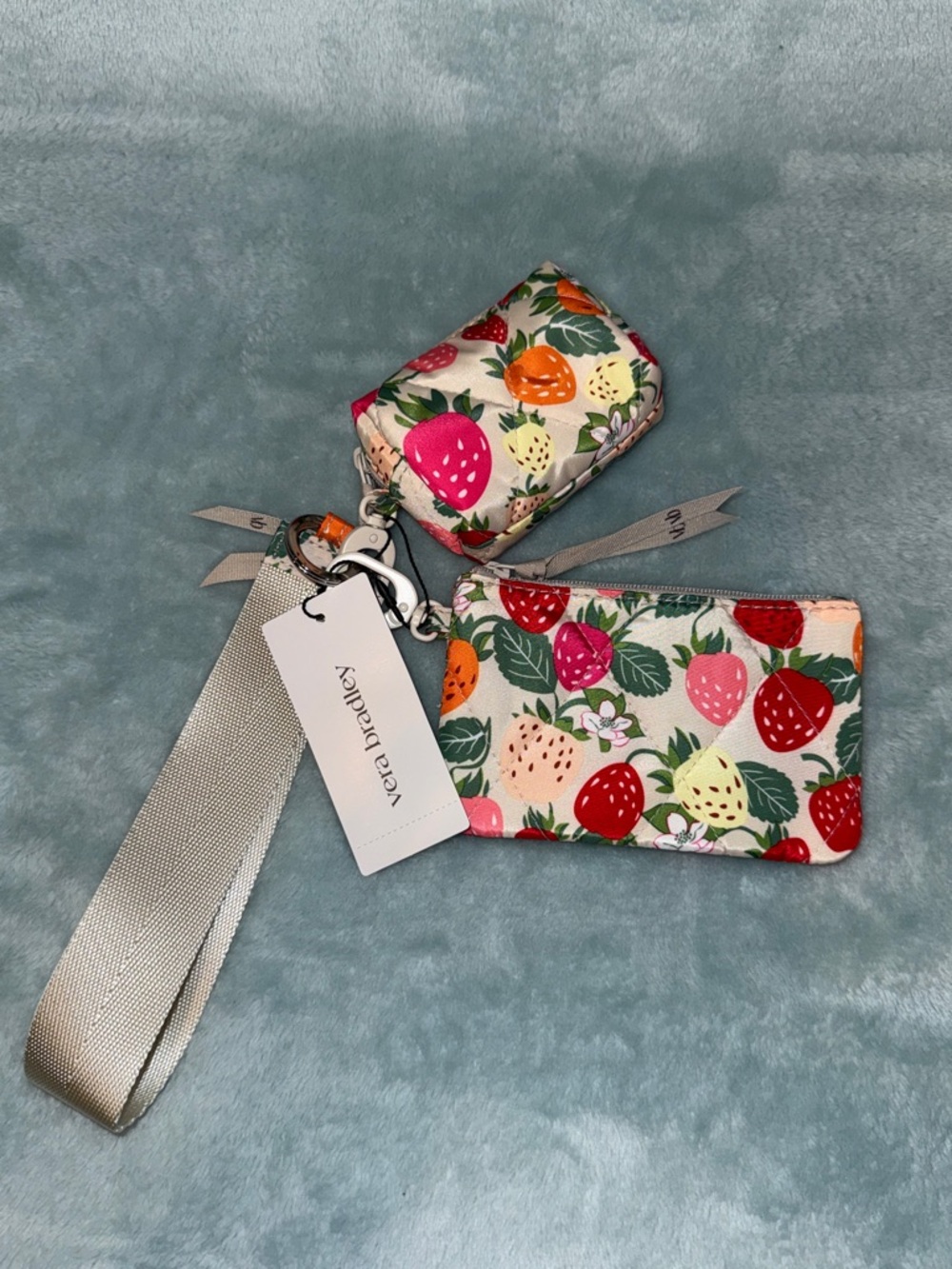 Vera Bradley Strawberry Wristlet and Key Pouch - Multicolor